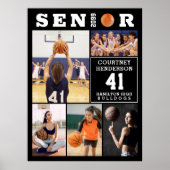 Basketball-Abschluss-Collage mit 5 Fotos Poster (Vorne)