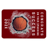 Basketball Abschluss Glückwunschs Magnet (Horizontal)