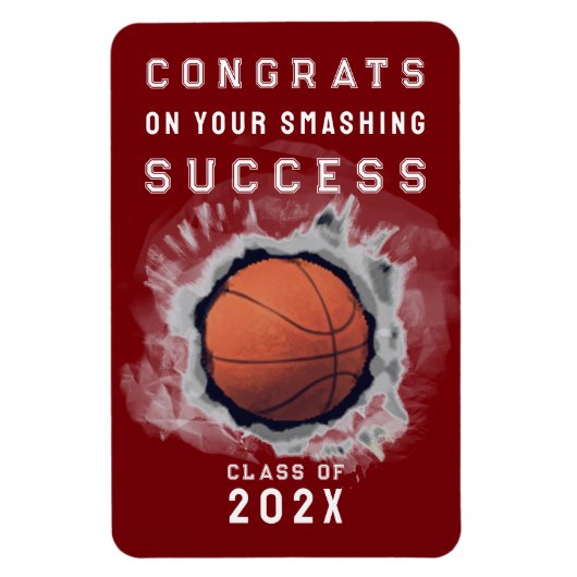 Basketball Abschluss Glückwunschs Magnet (Vertikal)