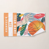Basketball Abstract Design Team Spielernummer Handtuch (Handtuch)