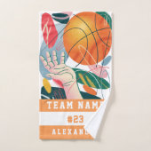 Basketball Abstract Design Team Spielernummer Handtuch (Handtuch)