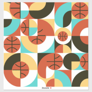 Basketball Abstrakt Geometrie Aufkleber