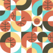 Basketball Abstrakt Geometrie Aufkleber (Vorderseite)