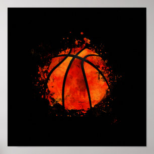 Basketball Abstrakte Aquarellkunst Poster