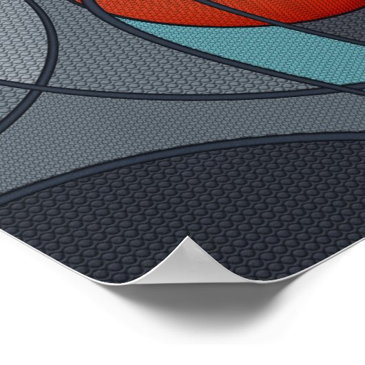 Basketball Abstrakte Kunstkomposition Poster (Ecke)
