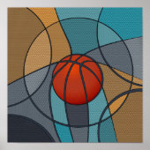 Basketball Abstrakte Kunstkomposition Poster (Vorne)