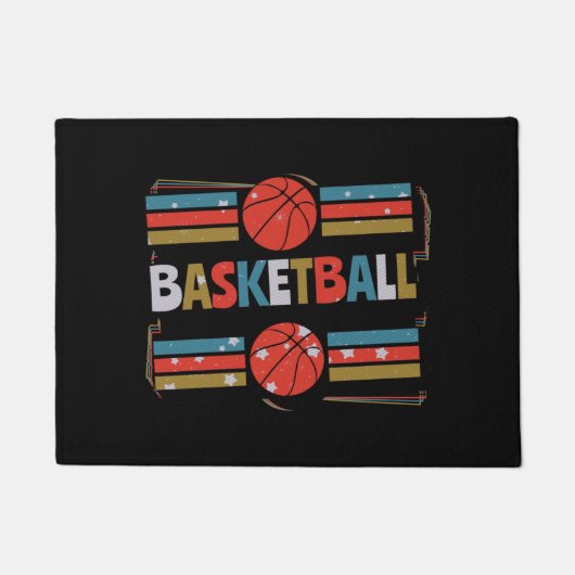 Basketball Abstraktes Word Kunst, Minimalistisch Fußmatte (Vorderseite)
