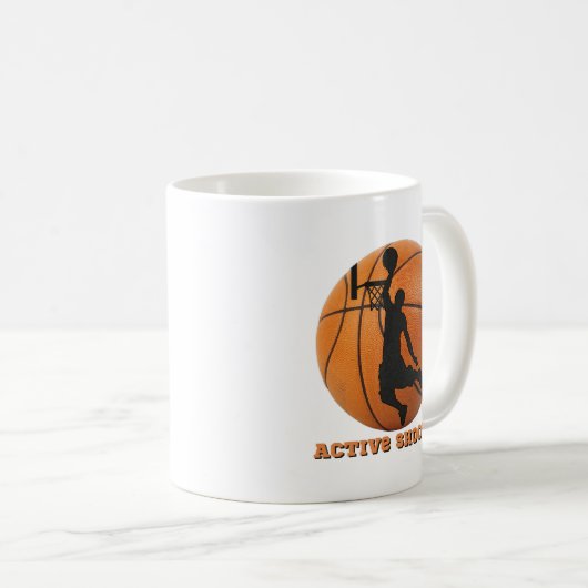 Basketball Active Shooter Player Hoops Kaffeetasse (VorderseiteRechts)