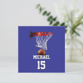 Basketball Add Your Name & Number Pop Art Karte (Stehend Vorderseite)