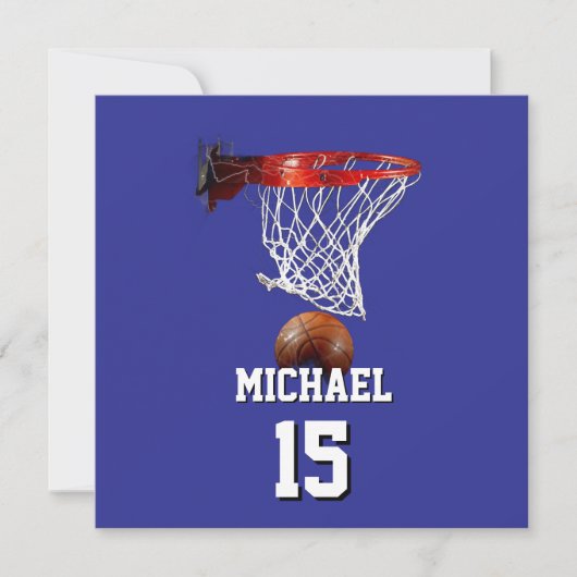 Basketball Add Your Name & Number Pop Art Karte (Vorderseite)