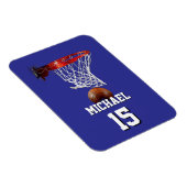Basketball Add Your Name & Number Pop Art Magnet (Rechte Seite)