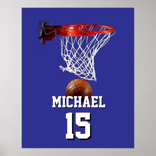 Basketball Add Your Name & Number Pop Art Poster (Vorne)