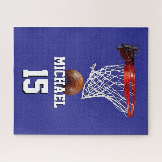 Basketball Add Your Name & Number Pop Art Puzzle (Horizontal)
