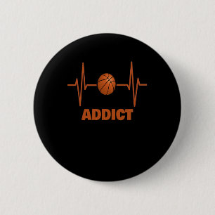 Basketball Addict Herzschlag Basketball Lover Gesc Button