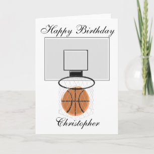 Basketball addieren gerade Namensgeburtstag Karte
