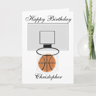 Basketball addieren gerade Namensgeburtstag Karte