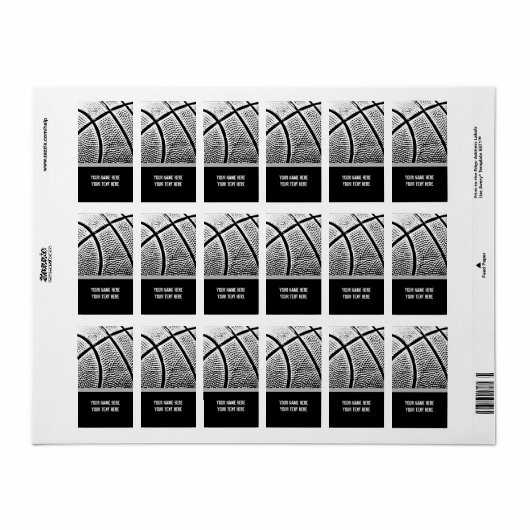 Basketball Adressaufkleber (Vorne)