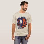 Basketball Affe Logo Offenes Gesicht Monkey Gorill T-Shirt (Vorne ganz)