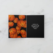 Basketball Akzent Jungen Mädchen glücklich Geburts Karte (Innenseite)