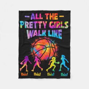 Basketball Alle Hübschen Mädchen laufen so für Wom Fleecedecke