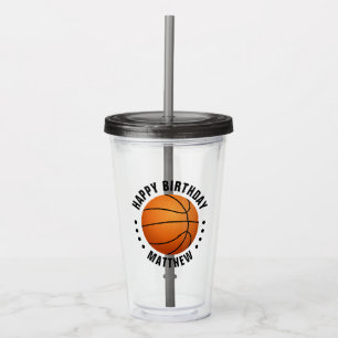 Basketball Alles Gute zum Geburtstag Name Acryltrinkbecher