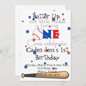 Basketball als erster Geburtstag Einladung (Vorne/Hinten)