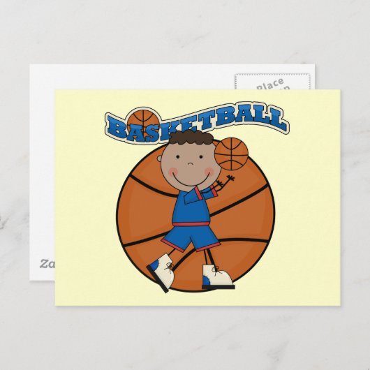 BASKETBALL American American Boy Tshirts und Gesch Postkarte (Vorne/Hinten)