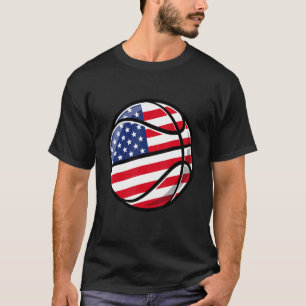 Basketball American Flag Patriotic 4. Juli Kind T-Shirt