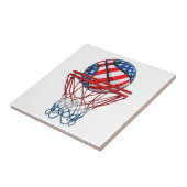 Basketball American Patriotic 4. Juli US-Flagge Fliese (Seite)