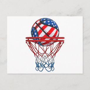 Basketball American Patriotic 4. Juli US-Flagge Postkarte