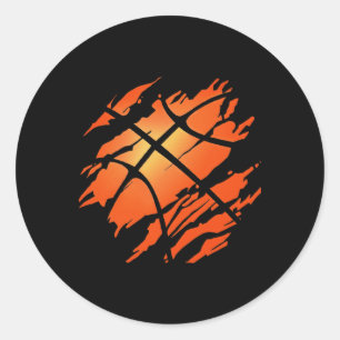 Basketball Amerikanischer Flaggensport Lover Athle Runder Aufkleber
