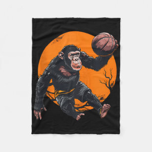 Basketball Animal Art Basketball Lover Monkey Geze Fleecedecke