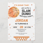 Basketball Any Age Birthday Einladung (Vorderseite)