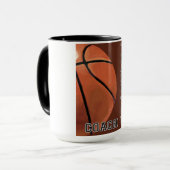 Basketball Art Danke Coach Tasse (Vorderseite Links)