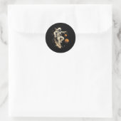 Basketball Artwork Astronaut Ball Player Splash D Runder Aufkleber (Tasche)