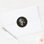 Basketball Artwork Astronaut Ball Player Splash D Runder Aufkleber (Umschlag)