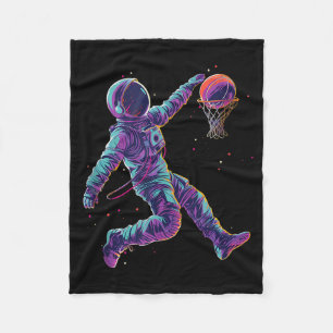 Basketball Artwork Astronaut Slam Dunk Bball Playe Fleecedecke