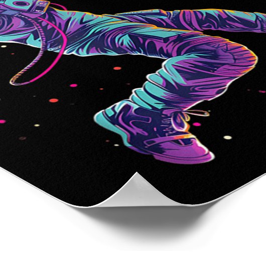 Basketball Artwork Astronaut Slam Dunk Bball Playe Poster (Ecke)