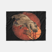 Basketball Artwork Basketball Lover Capybara Drawi Fleecedecke (Vorderseite (Horizontal))