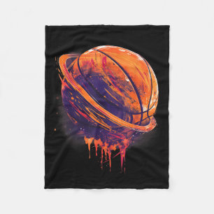 Basketball Artwork Basketball Lover Planet Waterla Fleecedecke