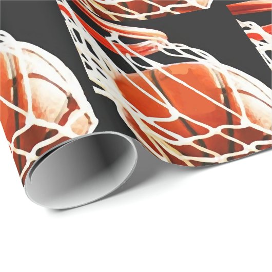 Basketball-Artwork Geschenkpapier (Rolleneckpunkt)