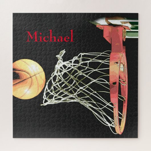Basketball Artwork Ihr Name Puzzle (Horizontal)