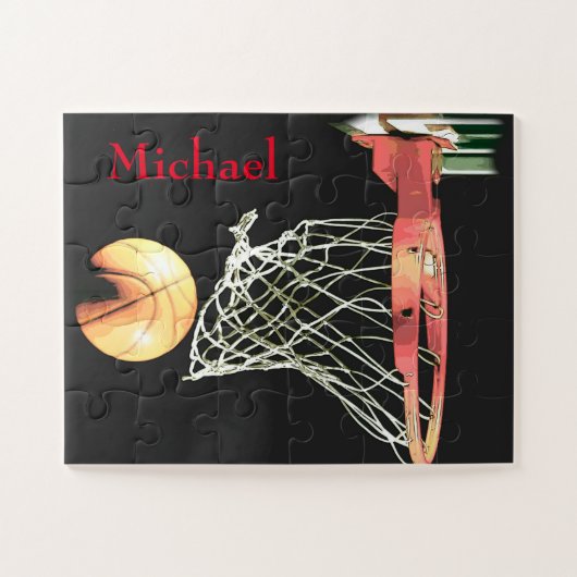 Basketball Artwork Ihr Name Puzzle (Horizontal)