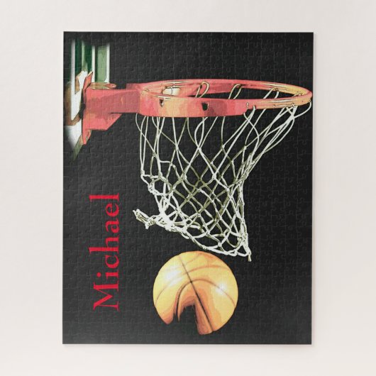 Basketball Artwork Ihr Name Puzzle (Vertikal)