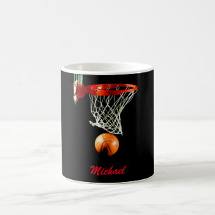 Basketball Artwork Ihr Name Schwarz Rot Kaffeetasse
