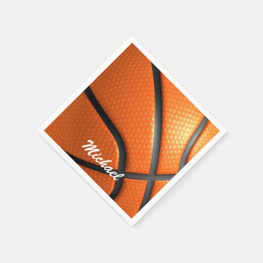 Basketball Artwork Ihr Name Serviette (Ecke)