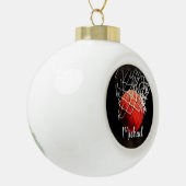 Basketball Artwork Ihren Namen individuell Keramik Kugel-Ornament (Links)