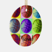 Basketball Artwork Ihren Namen individuell Keramik Ornament (Rechts)
