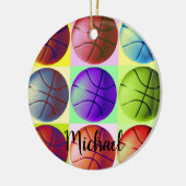 Basketball Artwork Ihren Namen individuell Keramik Ornament (Links)