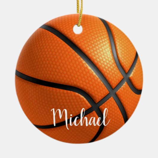 Basketball Artwork Ihren Namen individuell Keramik Ornament (Vorne)